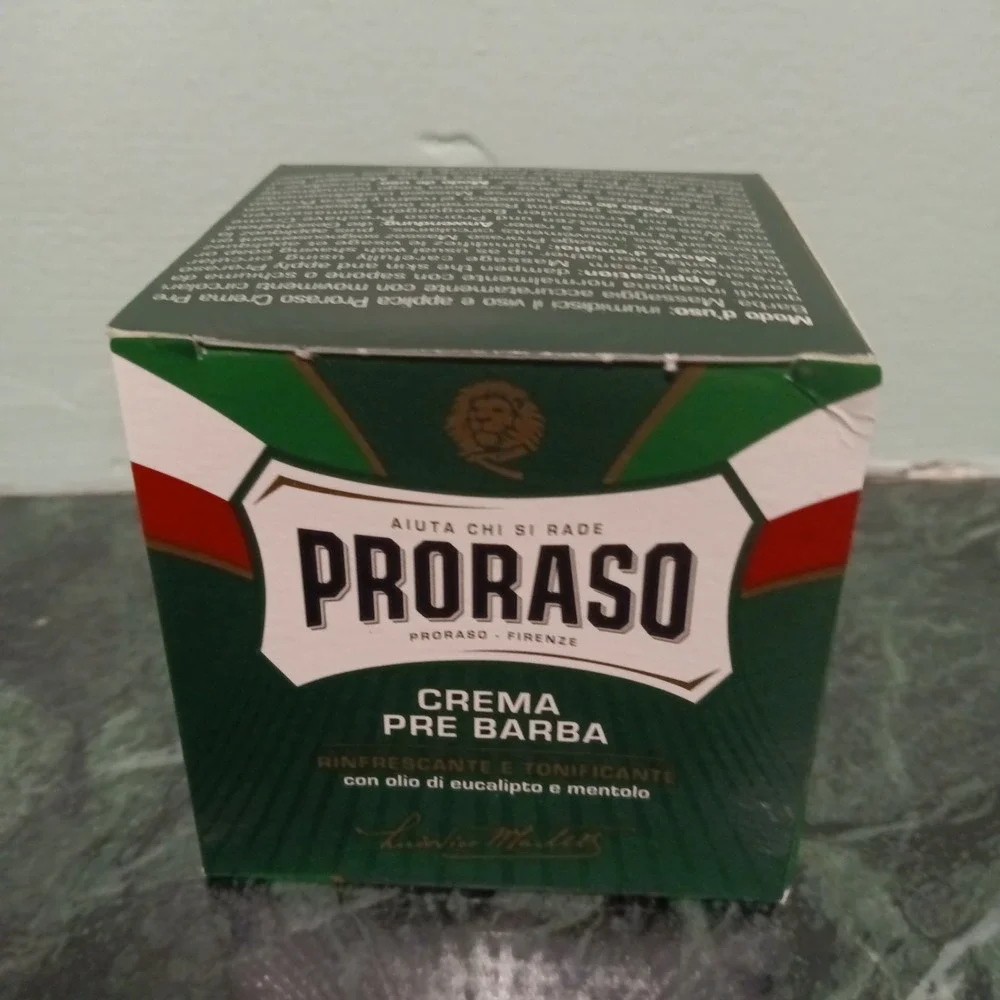 PRORASO Green - Pre Shave Cream - Eucalyptus and‎ Menthol for Men – 100ml 3.6 oz